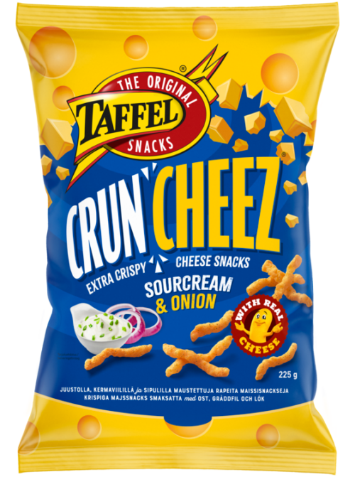 Taffel CrunCheez sourcream & onion 225 g