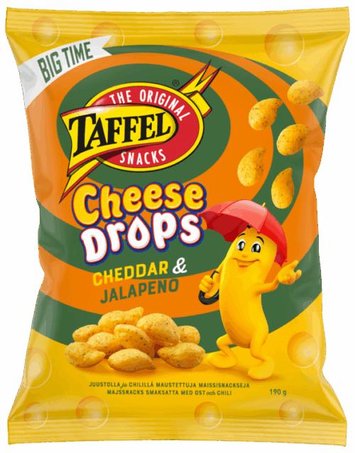 Taffel Cheese Drops Cheddar & Jalapeno 190 g